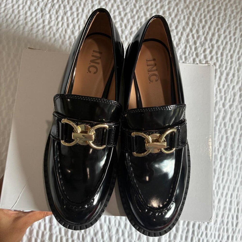 INC Visala 1 Loafers Size 7.5 Vegan Patent Leather